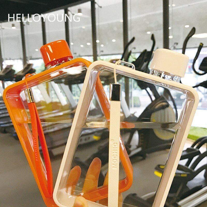 Drinking Bottle Crystal Plastic Water Bottle Handy Drinkware Portable Flat Sport
