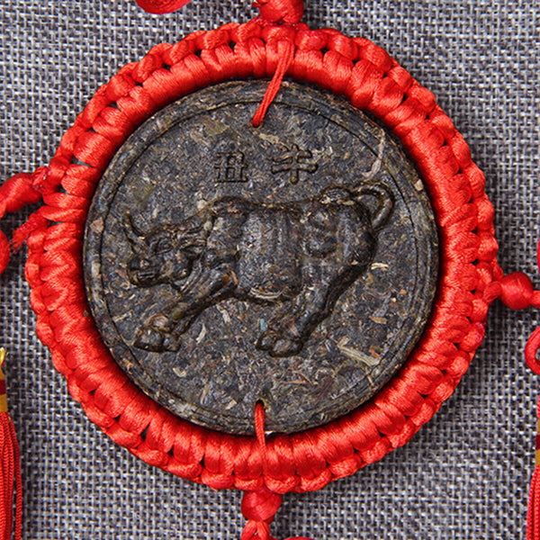 HelloYoung Zodiac Craft Pendant Decorative Gifts Organic China Yunnan Ripe Puerh Tea 12 Pcs