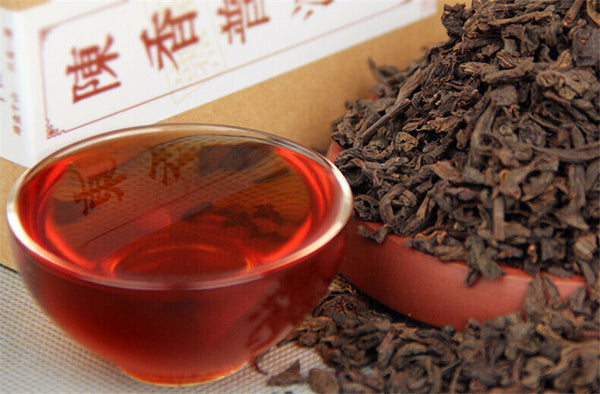 HelloYoung Black Tea Organic Puer Tea Boxed Ripe Pu-erh Loose Old Tree China Health 120g