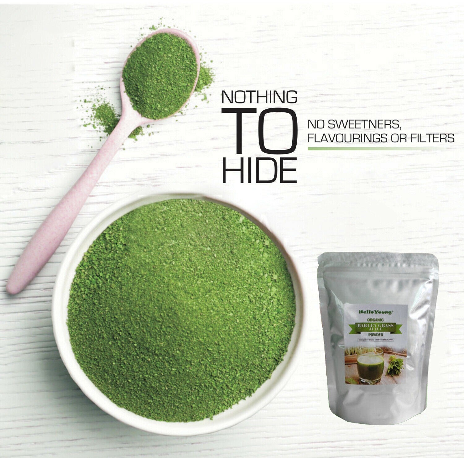 250g - 18+ Super Foods Spirulina Chlorella Barley Grass Super Greens Powder Main image