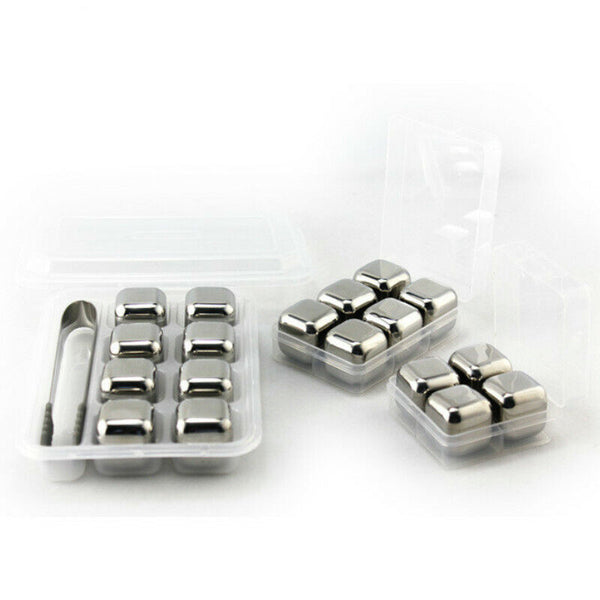 Ice Cubes  Stainless Steel Stones Whisky Ice Cooler for Wine Whiskey Beer Bar