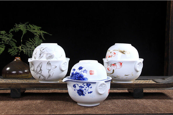 Tea Set Include 1 Pot 1 Cup Elegant Gaiwan Eeasy Teapot Kettle Porcelain Teapot