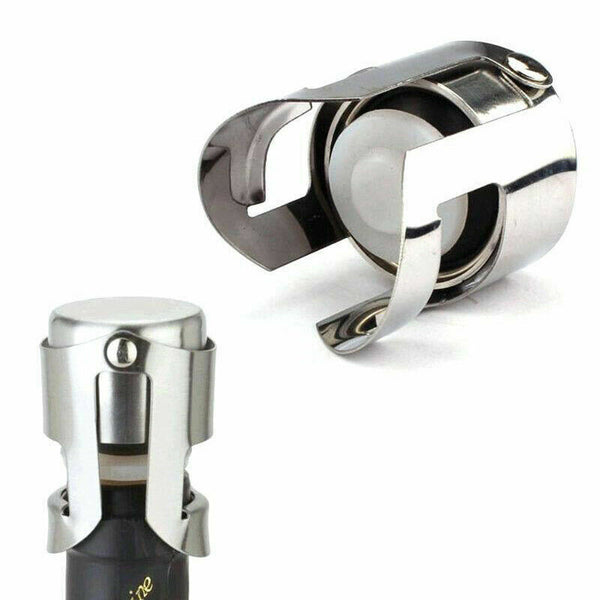 Stainless Steel Champagne Stopper Sparkling Wine Bottle Plug Sealer Bar Kitchen