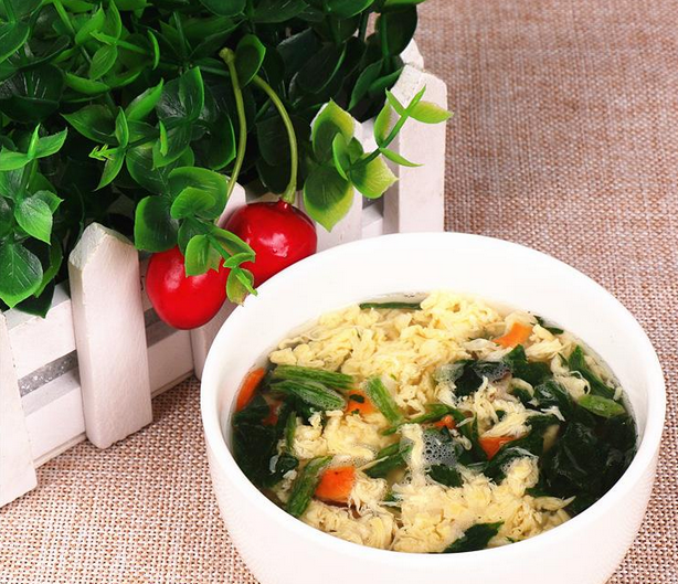Vegetable Eggs Soup Instant Fast Food Different Tastes Delicious Healthy Food