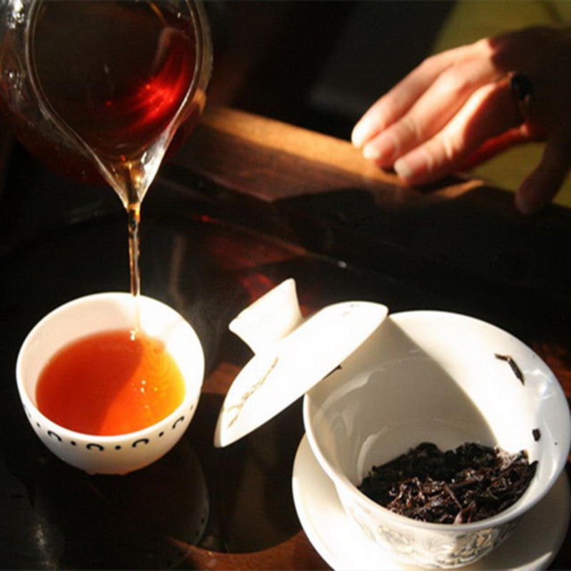 HelloYoungPu-erh Tea 357g Yunnan Old Pu Erh Seven Cake Cooked Ripe Aged Puer Old Tea Tree