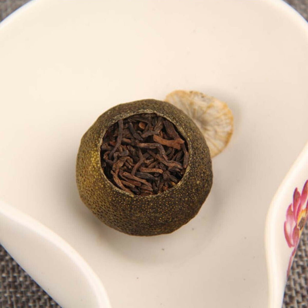 HelloYoung Puerh Tea Orange  Peel Ripe Puerh Tea Small Green Mandarin Shu Cha Barrel  250g