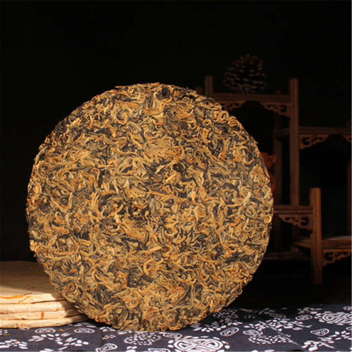 HelloYoung Yunnan High Grade Black Tea Mini Cake Premium Gold Buds Dianhong Health Top100g