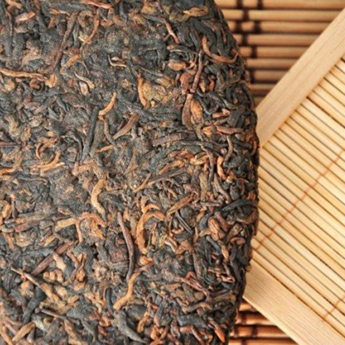 HelloYoung Premium Puer Cooked Black Tea Aged Tribute Cake Ripe Puer Cake Healthy Care 357g