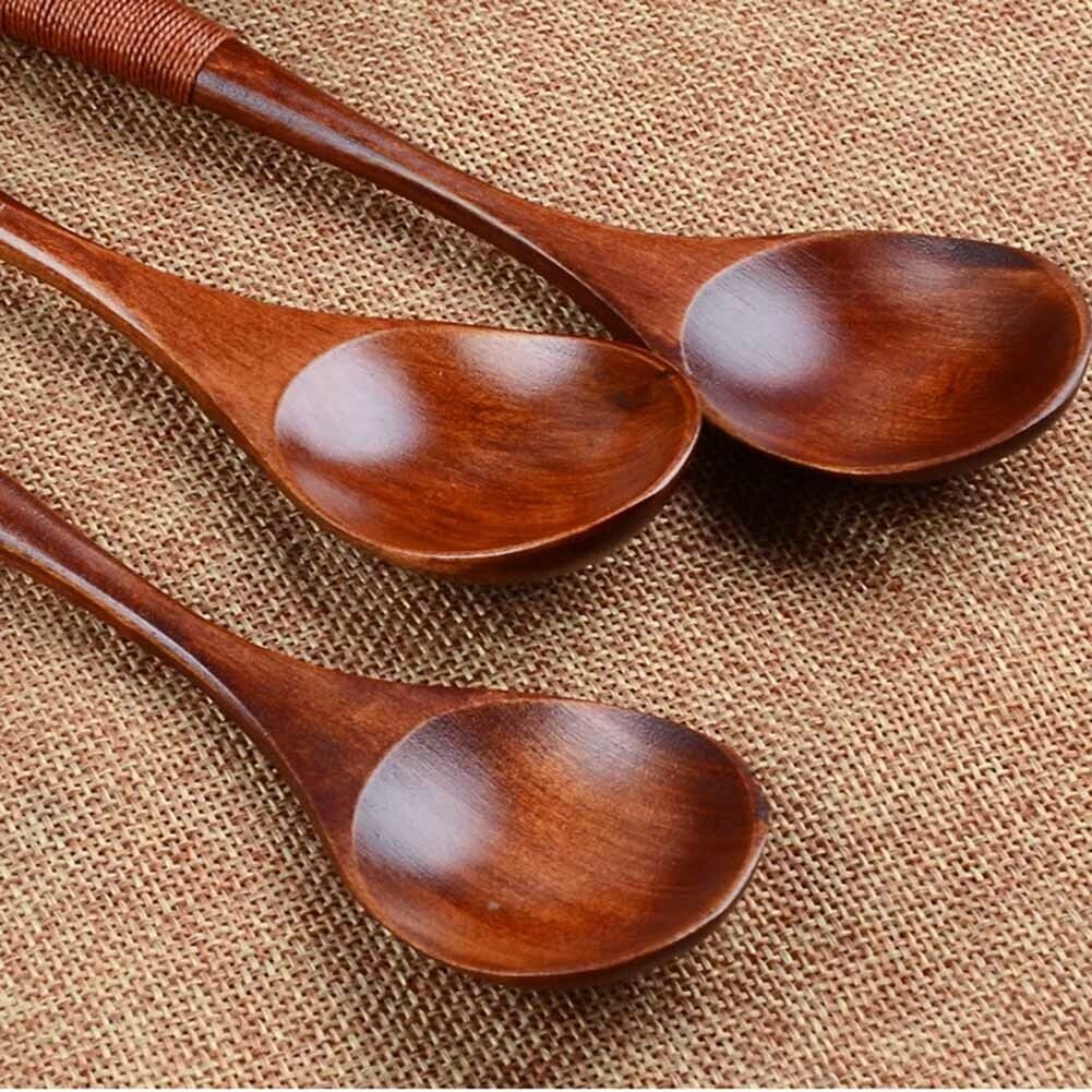 Wooden Spoon Soup Coffee Stirring Ice Cream Cooking Utensil Coffee Tea Spoons