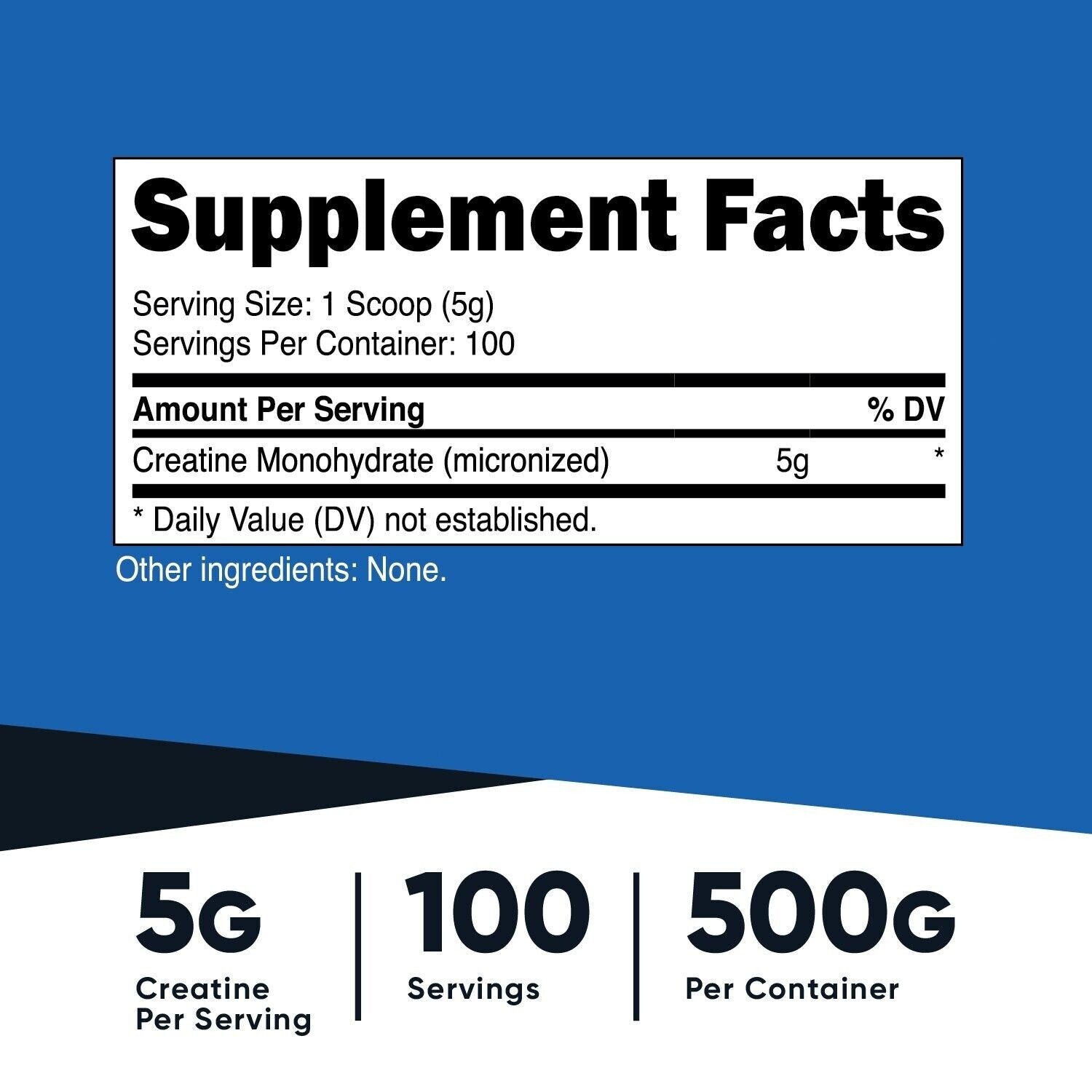 Nutricost Pure Creatine Monohydrate 500 Gram Powder Secondary image
