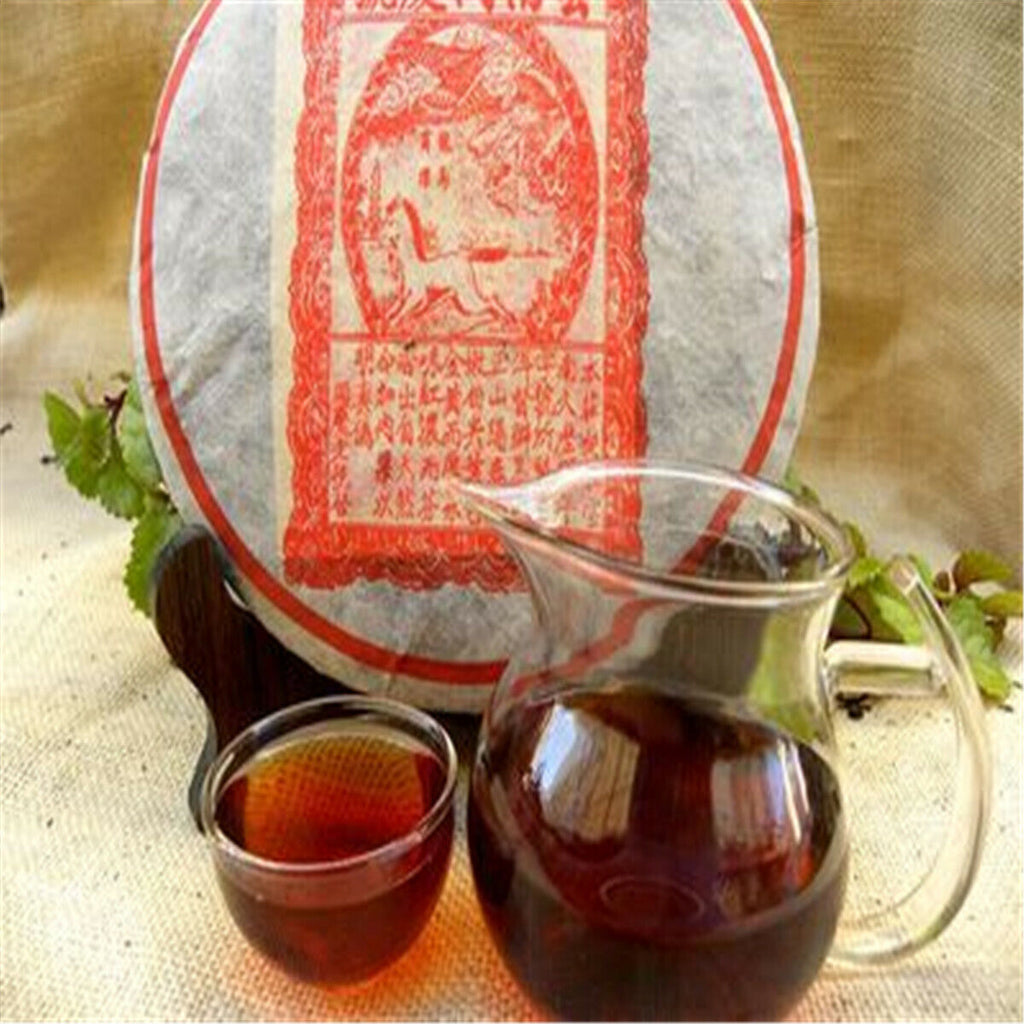 HelloYoung Chinese Tea Pu-erh Tea Cake Black Tea Yunnan Tong Qing Hao Ripe Puer Tea 357g