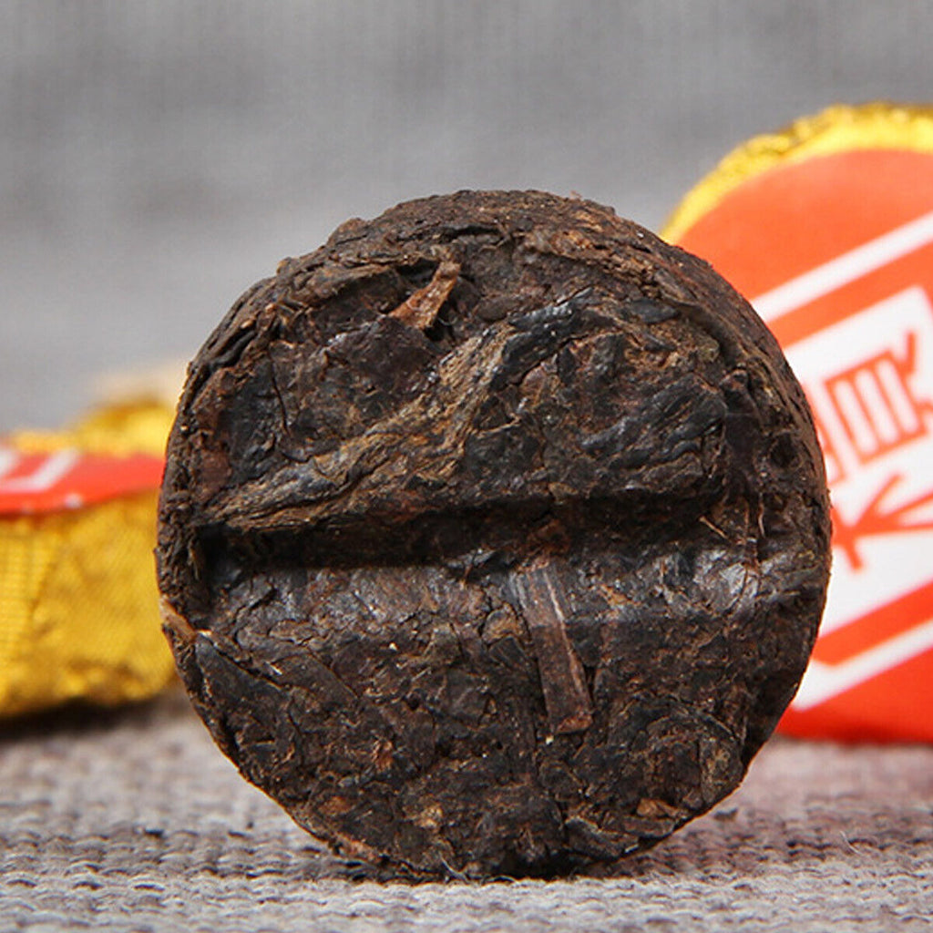 HelloYoung Small Golden Cake Premium Bamboo Basket Ripe Puer High Quality Puerh Tea 500g