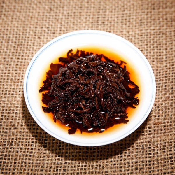 HelloYoung Puer Tea Ripe Pu Erh Tea Cake Menghai Golden Bud Fermented Black Tea Yunnan 357g