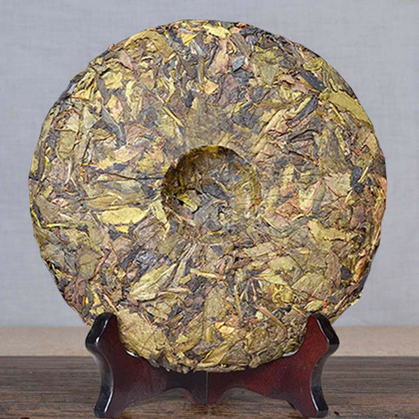 HelloYoung Puerh Tea Raw Tea Ancient Tree Golden Leaf Snowy Mountain  Yunnan Big Leaf 357g
