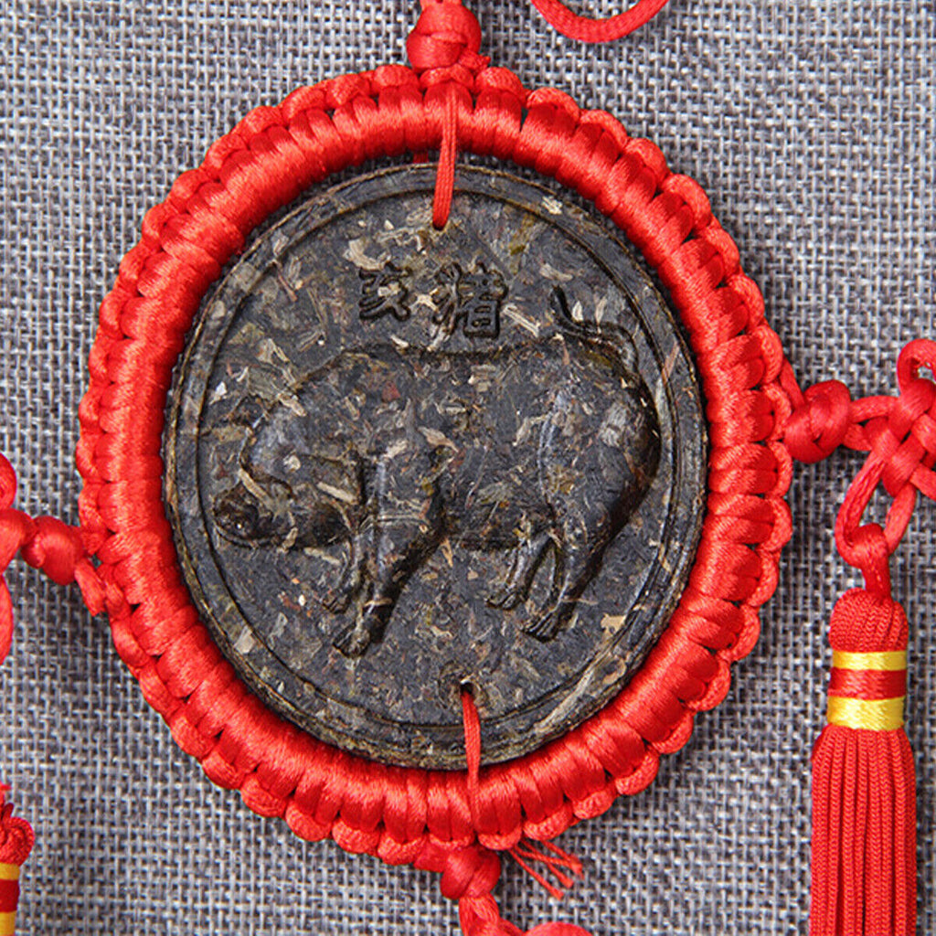 HelloYoung Zodiac Craft Pendant Decorative Gifts Organic China Yunnan Ripe Puerh Tea 12 Pcs