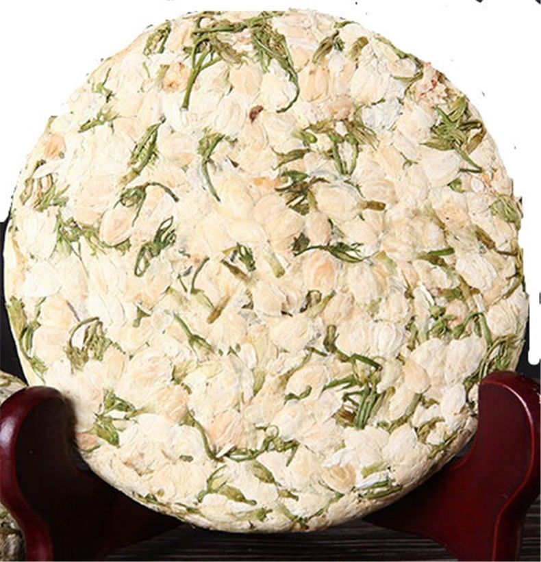 HelloYoung200g Top Grade Dried Jasmine Tea Bud Flower Tea Green Pu-erh Tea Cake Blooming Tea