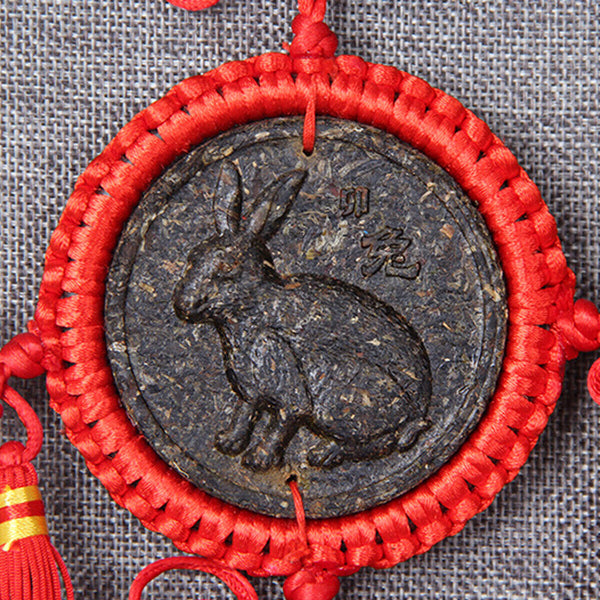 HelloYoung Zodiac Craft Pendant Decorative Gifts Organic China Yunnan Ripe Puerh Tea 12 Pcs