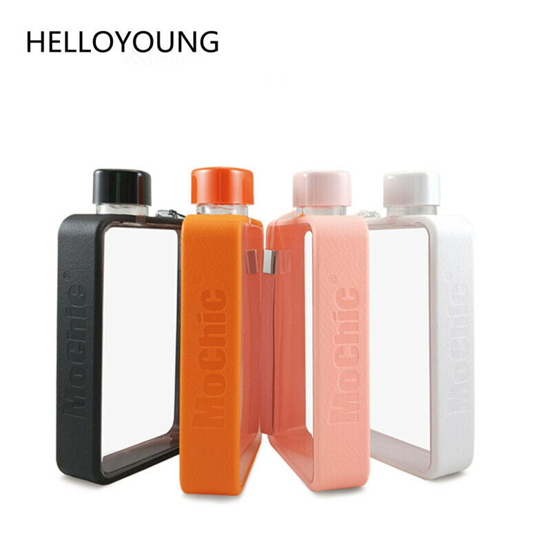 Drinking Bottle Crystal Plastic Water Bottle Handy Drinkware Portable Flat Sport Main image