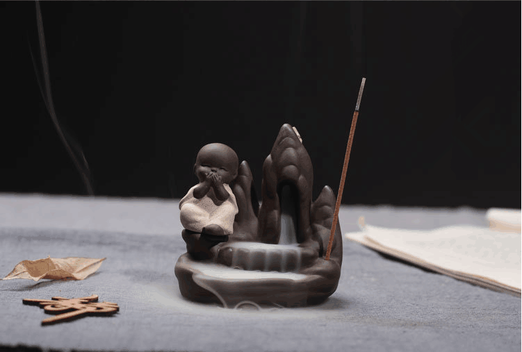 Incense Burner The Little Monk Small Buddha Censer Backflow Incense Burner