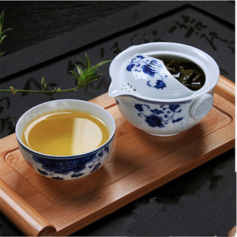Fashion Tea set Include 1 Pot 1 Cup elegant gaiwan Beautiful and easy teapot kettle Blue and white porcelain teapot Main image