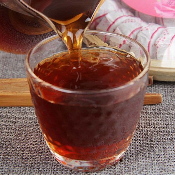 HelloYoung Healthy Care Mini Tuo Tea Rose Ripe Puerh Tea Chinese Yunnan Cooked Black Tea