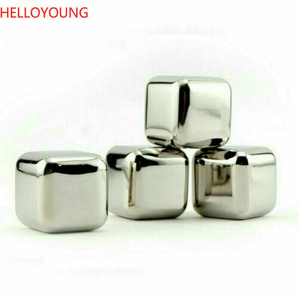 Ice Cubes  Stainless Steel Stones Whisky Ice Cooler for Wine Whiskey Beer Bar