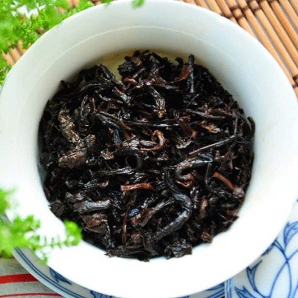 HelloYoung Premium Aged Tribute Cake Ripe Puer Cake Healthy Care Puer Cooked Black Tea 357g