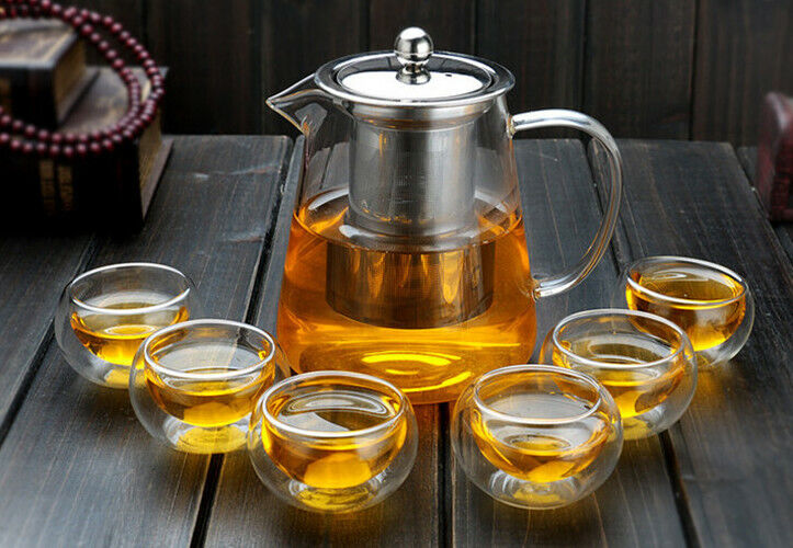 Heat Resistant cup Kettle Tea Set Pu'er Coffee Tea Pot Stainless Steel Strainer