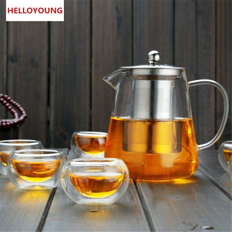 Heat Resistant cup Kettle Tea Set Pu'er Coffee Tea Pot Stainless Steel Strainer Secondary image