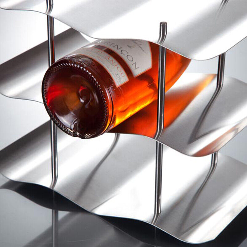 Red Wine Bottle Home Bar Tool Shelf 3-layers Stainless Steel Rack Holder Bracket