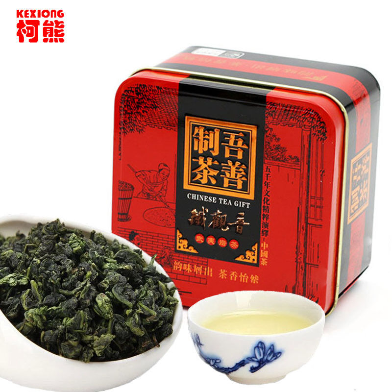 HelloYoung TiKuanYin Green Tea 10 Packs Iron Cans Gift PackingTie Guan Yin ANXI Oolong Tea