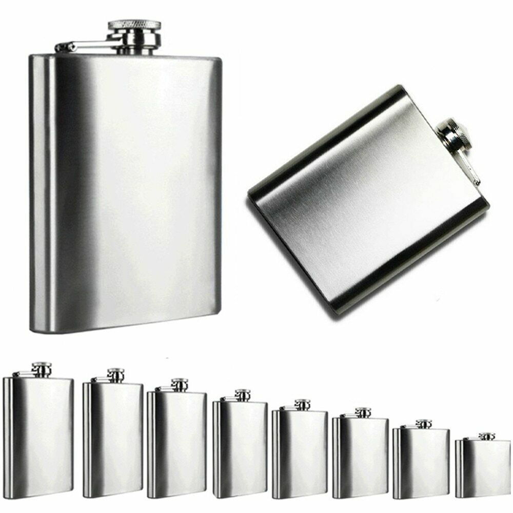 Stainless Steel Portable Flagon Wine Whisky Pot Liquor Bottle Drinkware HipFlask