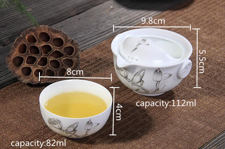 Fashion Tea set Include 1 Pot 1 Cup elegant gaiwan Beautiful and easy teapot kettle Blue and white porcelain teapot Secondary image