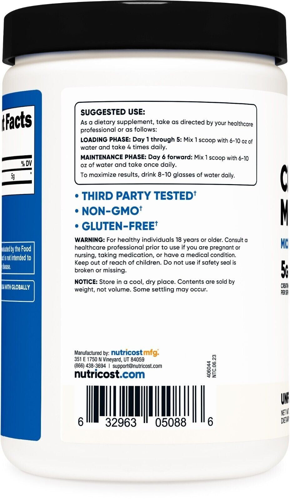 Nutricost Pure Creatine Monohydrate 500 Gram Powder