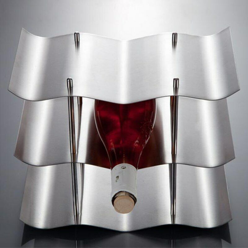 Red Wine Bottle Home Bar Tool Shelf 3-layers Stainless Steel Rack Holder Bracket