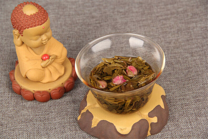 HelloYoung Cha Pu Er Old Trees Pu'er Cha Min Rose Herbal Tea Chinese Handmade Puer Tea 500g