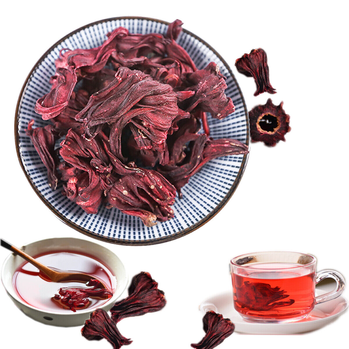 HelloYoung Roselle Tea Rose Luoshen Flower Tea Leaves Sour Plum Soup Rose Dried Flower Tea