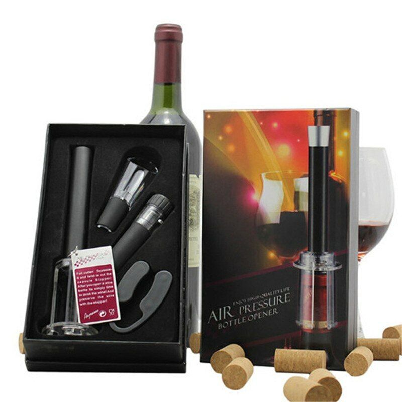 4pcs/set Wine Opener Set Gift Kitchen Pourer Wine Stopper Air Pressure Corkscrew Main image