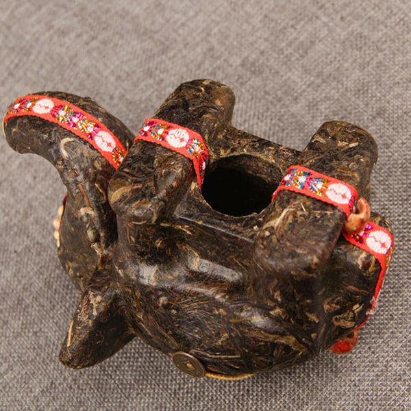 HelloYoung Raw Puer Tea Lucky Creative Gift Craft Puer Sheg Cha Carving Gifts Green Food