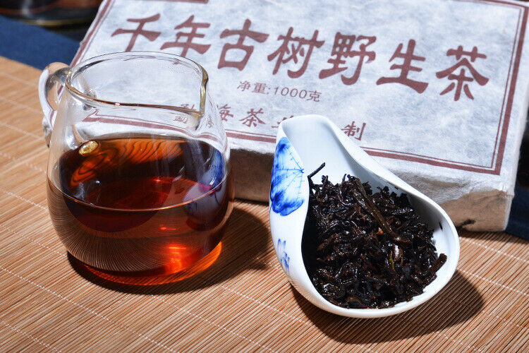 HelloYoung Cooked Pu erh Tea Brick Thousands of Years Old Trees Ripe Puerh Tea Yunnan 1000g