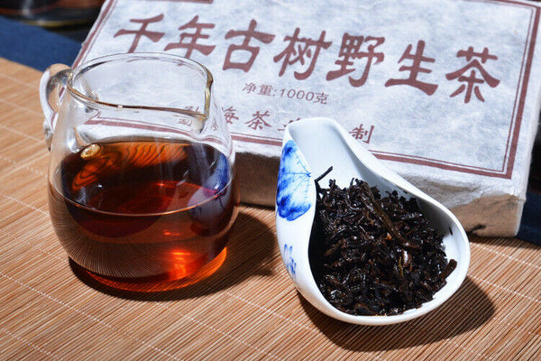 HelloYoung Cooked Pu erh Tea Brick Thousands of Years Old Trees Ripe Puerh Tea Yunnan 1000g