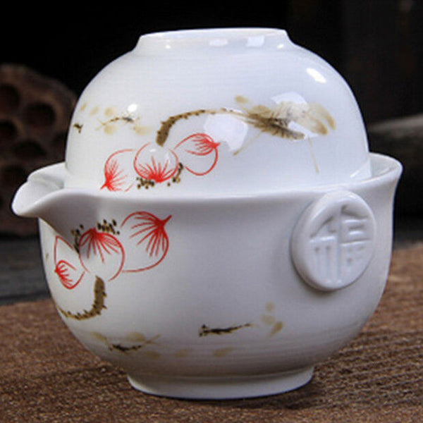 Tea Set Include 1 Pot 1 Cup Elegant Gaiwan Eeasy Teapot Kettle Porcelain Teapot