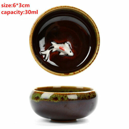 4 pcs/lot 3D Ceramic CupTea Set Carp Gifts Tea Cup Dehua Binglie China Kung Fu
