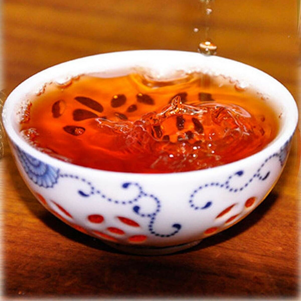 HelloYoung Top Grade Ripe Puer Black Tea Cake Healthy Food  Yunnan Qizi Old Tea Cooked Cake
