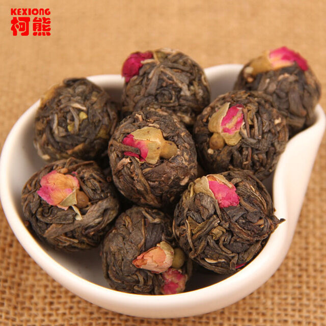 HelloYoung Cha Pu Er Old Trees Pu'er Cha Min Rose Herbal Tea Chinese Handmade Puer Tea 500g Secondary image