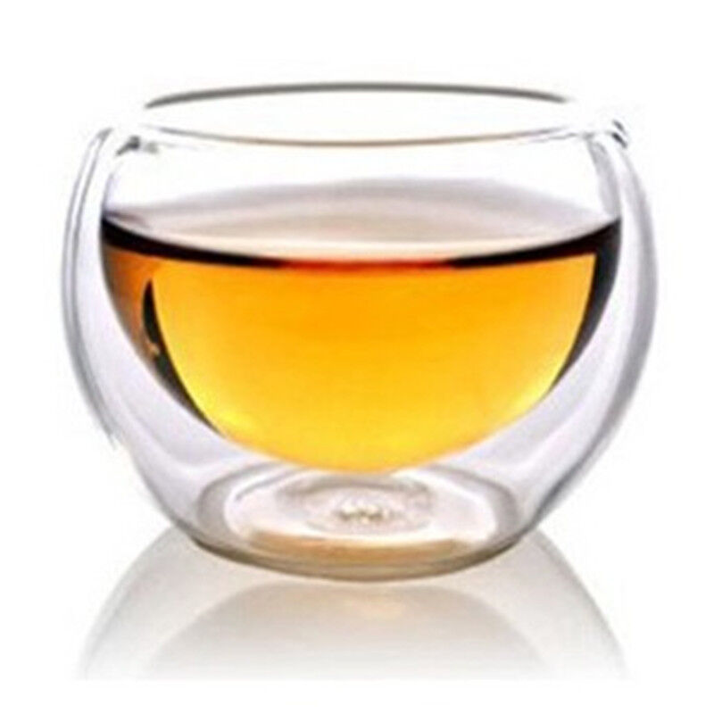 Tea Set 6Pcs Double Wall Glass Chinese Tea Cup Transparent Heat Proof Teacup Set