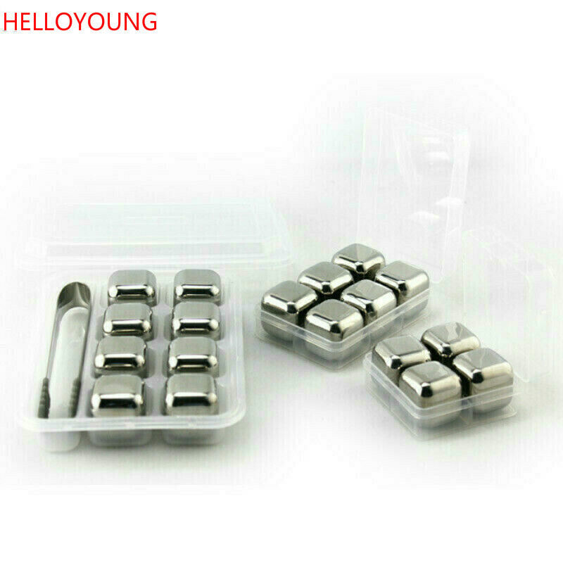 Ice Cubes  Stainless Steel Stones Whisky Ice Cooler for Wine Whiskey Beer Bar