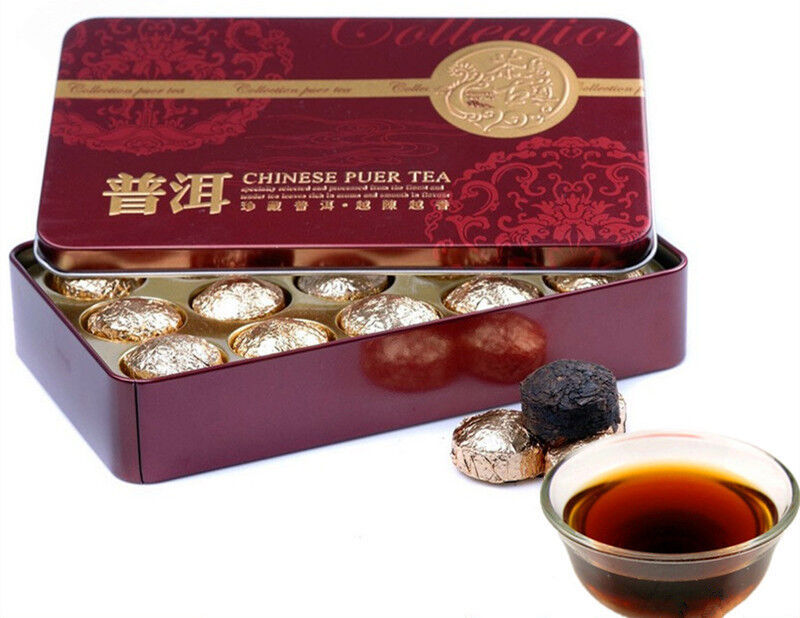 HelloYoung Gift Packing Cooked Pu er top Puerh Tea Tin box Tea Hot Sale Black Tea 15 Pcs