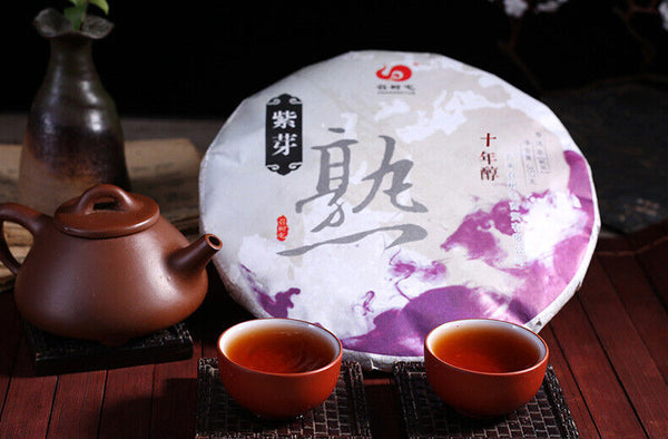 HelloYoung Material Black Tea Pu-Erh Tea Ripe Tea Yunnan Purple Bud Puer Old Tree Pure 357g