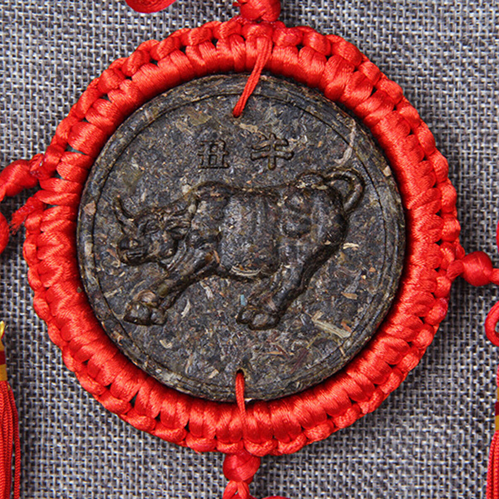 HelloYoung Zodiac Craft Pendant Decorative Gifts Organic China Yunnan Ripe Puerh Tea 12 Pcs